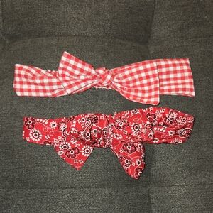 Red and White Headbands Set